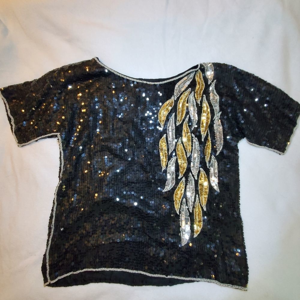 Jean for Joseph Le Bon Vintage Sequin top Size Medium